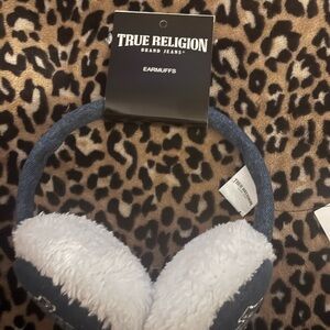 True Religion Navy and White Earmuffs